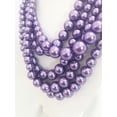 thumbnail image 2 of Clip on silver & purple 5 strand pearl necklace & earring set, 2 of 4