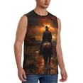 thumbnail image 2 of Balery Western Rainy Desert Cowboy Camisetas sin mangas para hombre, absorbe la humedad y protege contra el mal olor.-Medium, 2 of 7