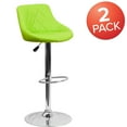thumbnail image 3 of Flash Furniture 2 Pk. Contemporary Green Vinyl Bucket Seat Adjustable Height Barstool with Diamond Pattern Back and Chrome Base, 3 of 14