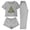 Gray, variant on REORIAFEE 3 Piece Lounge Set for Women Christmas Pajama Short Sleeve Top and Shorts Christmas Tree Graphic Sleepwear Green XS-2XL