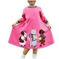 thumbnail image 2 of Cowsor Girls Cotton Long Sleeve Casual Cartoon Appliques Striped Jersey Dresses, 2 of 7