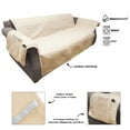 thumbnail image 3 of PETMAKER Waterproof Nonslip 3-Cushion Couch Cover for Pets (Tan), 3 of 6