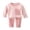 Pink, variant on Gerichy Baby Boys Girls Plaid Set Round Neck Long Sleeve Cotton Tops Shirts Set Winter Home Elastic Waist Pants Comfy Lightweight 9M-12T