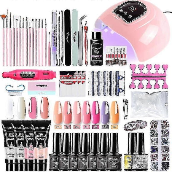 Nail Set With Nail Lamp Nail Dryer Nail Drill Machine Manicure Set Kit Poly Nail Gel Kit Polish Set Soak-off Nail Art Tools Sets(zh148-3spain