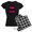 With Checker Pant, variant on CafePress - Hot Pink And Black Cake Pajamas - Women's Dark Pajamas