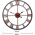 thumbnail image 5 of GTB Garden Clock Outdoor Garden Wall Clock Large Roman Numeral Garden Clock Outdoor Iron Clock Outdoor Clock,40cm/16inch, 5 of 5