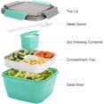 thumbnail image 3 of Hltser Large Salad Container for Lunch Stackable Lunch Container with Large 68oz Salad Bowl 5 Compartments Lunch Box with Sauce Container for Dressings Built-in Reusable Fork &amp; BPA-Fr, 3 of 7