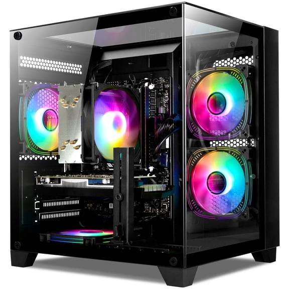 WIWB Gaming PC Desktop - AMD Ryzen 7 5700X, GeForce RTX 3050 6GB, 16GB DDR4, 512G NVMe SSD, WiFi 6, Windows ,White