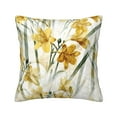thumbnail image 1 of Square Throw Pillow Covers with Core, Yellow Floral Pattern Pillows for Sofa Beds, 20 x 20 inches Multicolor, 1 of 9