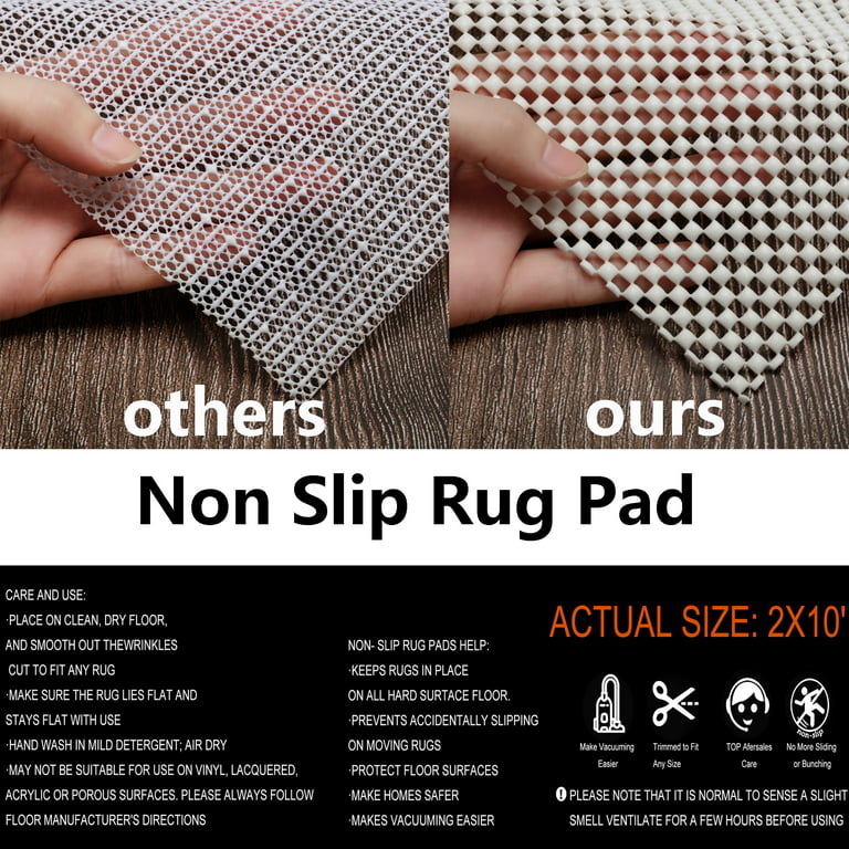 QIYAA Non Slip Rug Pads Rug Pad 3 Size Rug Gripper for Hardwood Floors,  Runner Anti Slip Non Skid Carpet Mat 