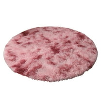 Fluffy Round Shag Area Rug, Soft Plush Non-Slip Circle Carpet for Bedroom Aesthetic Decor, Cozy Dorm Living Room Floor Mat, Machine Washable Red1