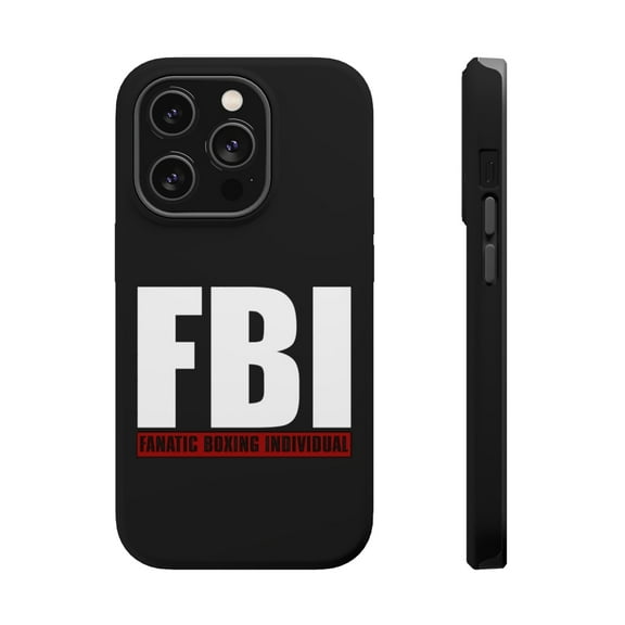 DistinctInk Tough Case for Apple iPhone 15 PRO (6.1" Screen), Compatible with MagSafe Charging - FBI Fanatic Boxing Individual