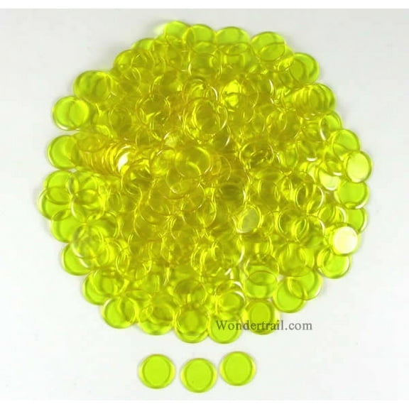 Yellow Extra Thick Plastic Sorting Chips 19MM (3/4in) Pack of 250 Koplow Games