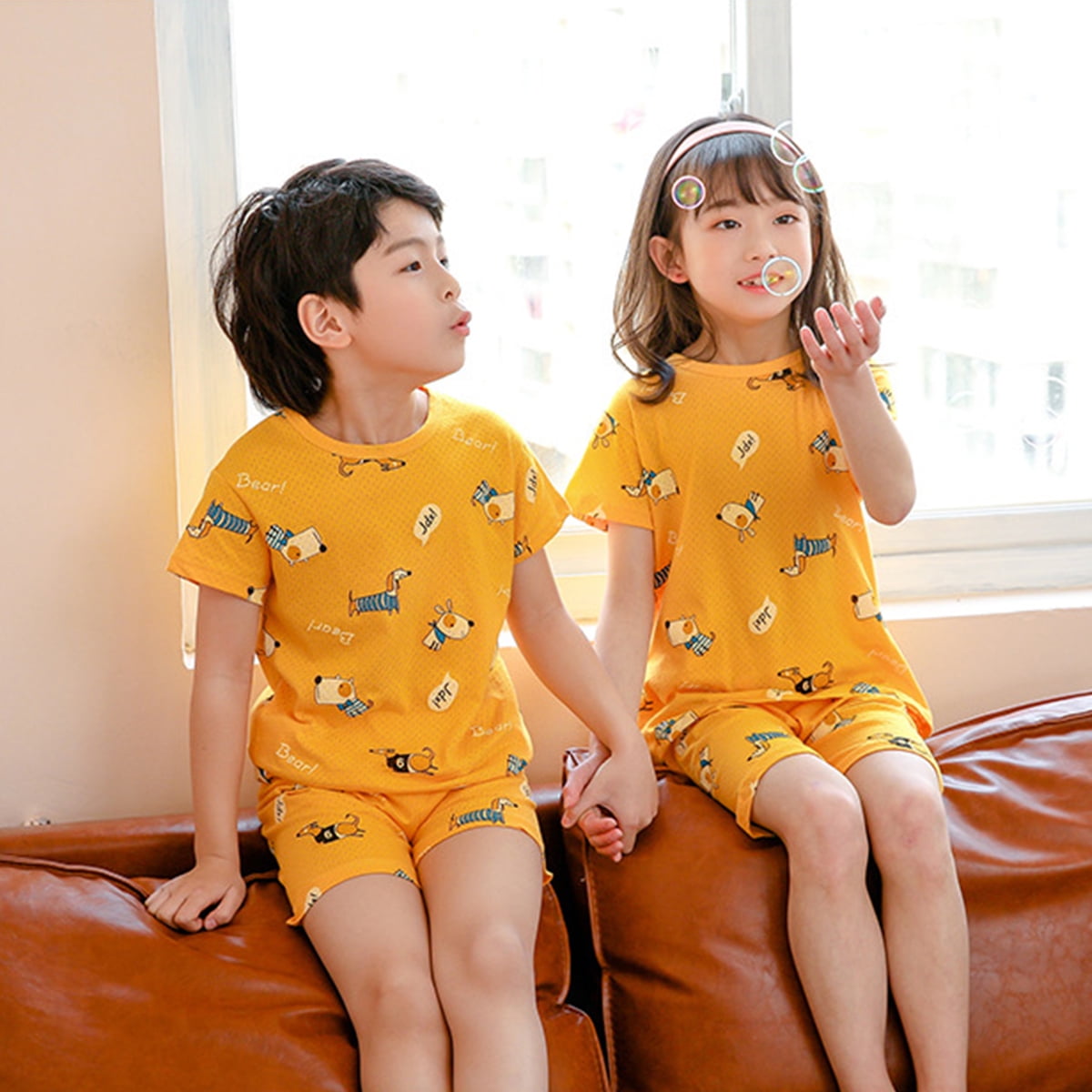Hawee Summer Pajamas For Boys And Girls Cute Jammies Set Cotton Toddler