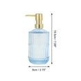 thumbnail image 4 of Unique Bargains 1 Pc Cylinder Texture Soap Dispenser 15.22oz Blue Gold Tone, 4 of 6