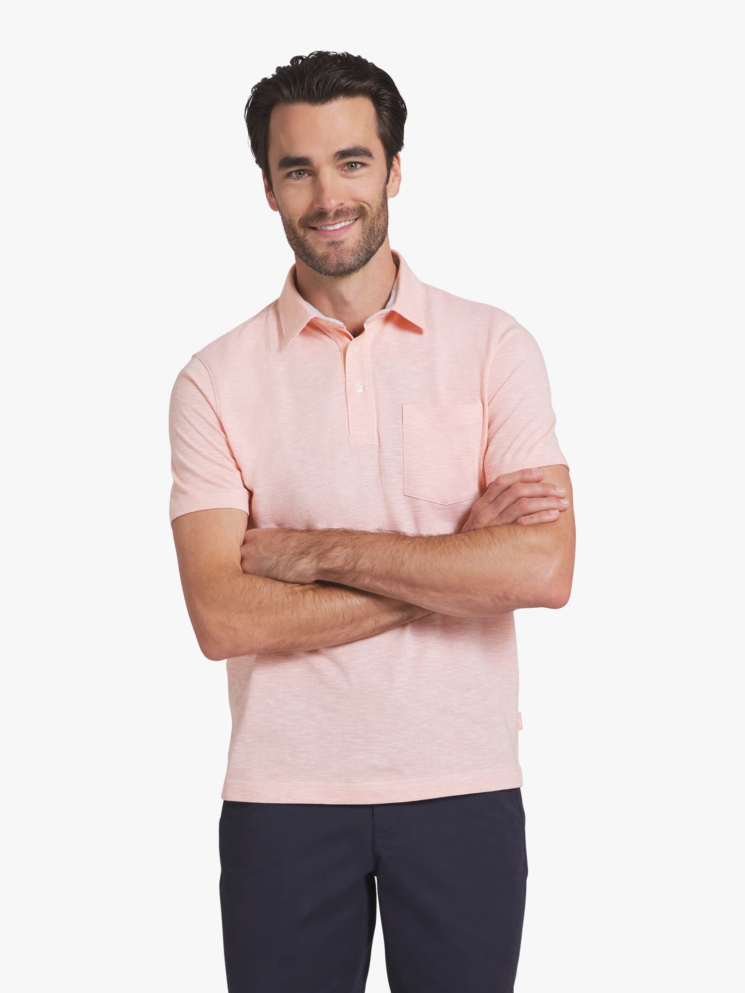 Chaps Men's and Big Men's Harbor Side Slub Short Sleeve Polo Shirt, Sizes S-3XL