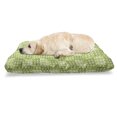 thumbnail image 1 of Abstract Pet Bed, Polka Dots and Checkered Pattern Textured Patchwork Simplistic Art, Chew Resistant Pad for Dogs and Cats Cushion with Removable Cover, 24" x 39", Lime and Pale Green, by Ambesonne, 1 of 4