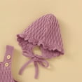 thumbnail image 5 of Musuos 2 Pcs Baby's Sleeveless Knitted Vest Romper, Solid Color Lace-up Hat, 5 of 5