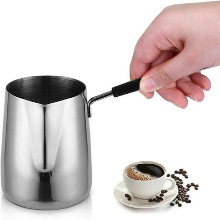 

Aoorsake Clearance! Cooking Utensils Set Stainless And Coffee Warmer Coffee Pot Melting Pot And Milk Pot With Spout (350Ml)， Kitchen Essentials Clearance Sale Silver