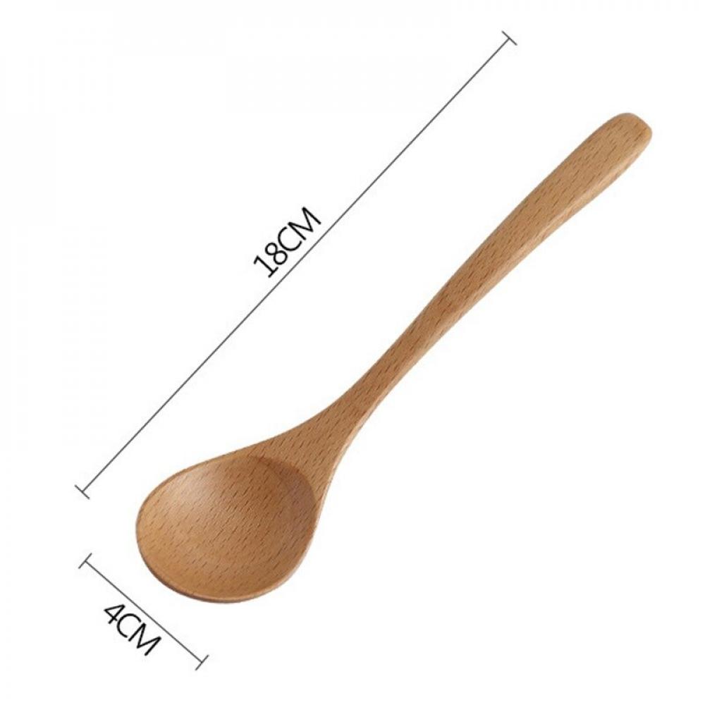 Wood Spoon Long Handle Solid Wood Soup Spoon Big Wooden Spoon