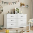thumbnail image 5 of Winkalon 6 Drawer White Double Dresser, Wood Storage Cabinet with Easy Pull Out Handles for Living Room,Chest of Drawers for Bedroom, 5 of 10