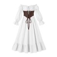 thumbnail image 3 of IWRICH Renaissance Outfits for Women off the Shoulder Corset Dress Halloween Medieval Sets, 3 of 4