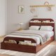 thumbnail image 3 of Yeshouse Estructura de cama de madera con cabecero y pie de cama con espacio de almacenaje, plataforma baja con listones de madera, sin somier, 3 of 6