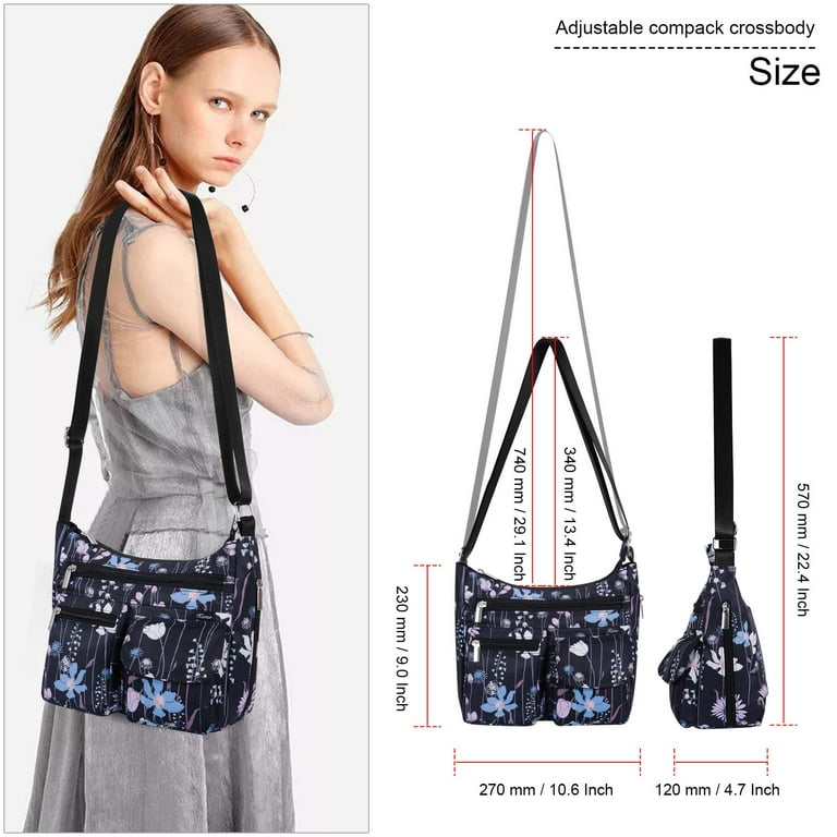 Women's Lightweight Crossbody Bag - Multi-pocket Shoulder Women's Lightweight Crossbody Bag - Multi-pocket Shoulder