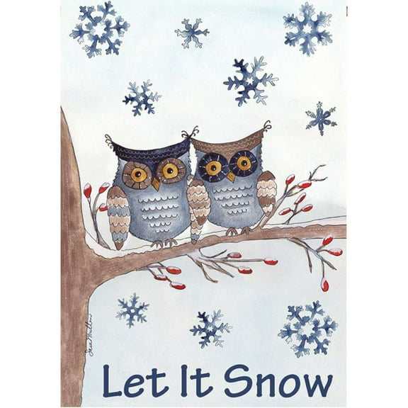 Premier House Flag - Owls In The Snow