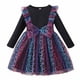 thumbnail image 1 of Vestido Para Niñas, Ropa Para Niñas Pequeñas, Primavera Otoño, Vestido De Manga Larga Con Lazo De Malla De Flores Para Niños Pequeños, Vestido De Princesa Negro Odeerbi LM103-7386, 1 of 9