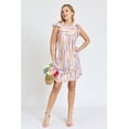 thumbnail image 4 of Ivory Water Color Bar Ruffle Trim Shift Dress, 4 of 6