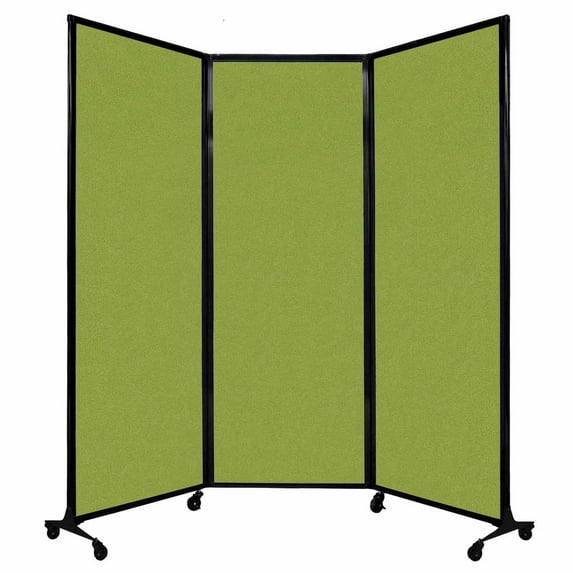 Versare QuickWall Folding Portable Partition Black Frame | 3 Panels | 8'4" x 7'4" Lime Green Fabric