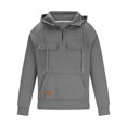 thumbnail image 5 of Efsteb Boys Sweatshirts Comfy Half Zip Hooded Sweatshirt Drawstring Long Sleeve Tops Cute Tops Solid Color Loose Fashion Casual Pullover (Dark Gray,7 Years), 5 of 7