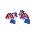 thumbnail image 2 of BemeyourBBs Toddler Baby Boy 4th of July Swimsuit with Sun Hat Newborn Infant Boy Bathing Suit Long Sleeve Rash Guard Swimwear Summer Beachwear Stars Print Zipper Top with Swimming Trunks Shorts Set, 2 of 9