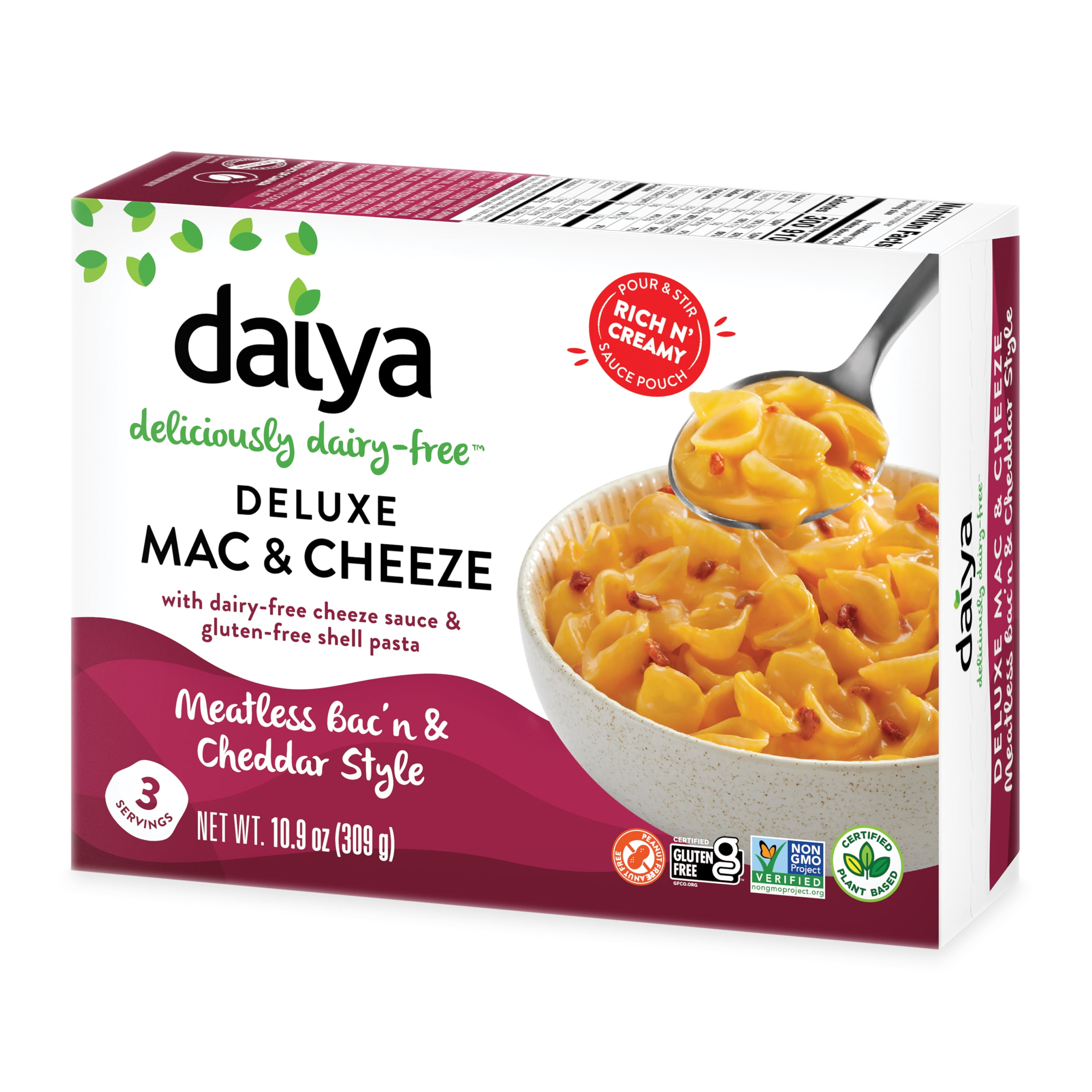 Daiya Dairy Free Gluten Free Meatless Bac'n and Cheddar Style Vegan Mac and Cheese - 10.9 oz