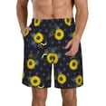 thumbnail image 2 of Uemuo Sunflowers Pattern Men's Swim Trunks Hawaiian Beach Bathing Suit Swimsuits Beach Quick-Dry Shorts with Pockets-X-Large, 2 of 9