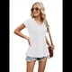 thumbnail image 3 of Blusas de Mujer de Corta de Verano, Informales, con Cuello en V, Blusas Lisas, Túnicas Plisadas M, 3 of 9