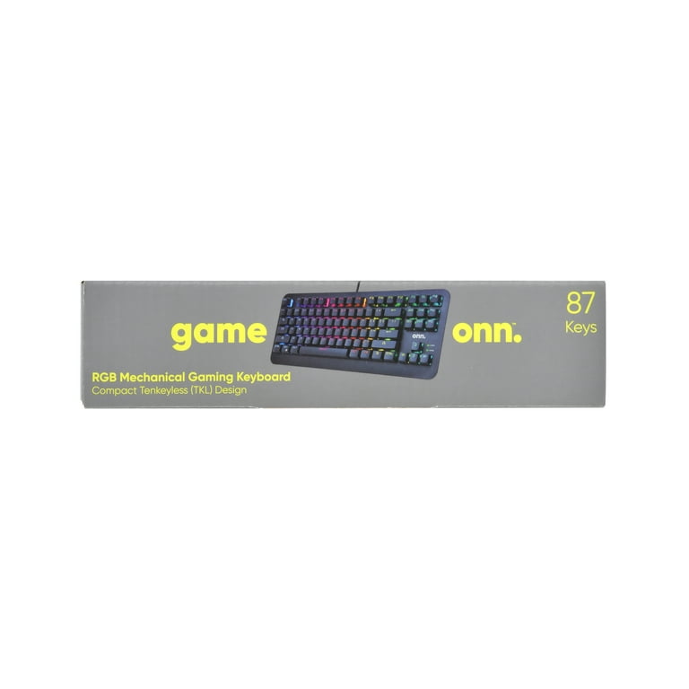 onn. RGB Mechanical Gaming Keyboard with Compact Tenkeyless Design
