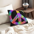 thumbnail image 6 of Home Decoration Outdoor Tie Dye Peace Sign Throw Pillow Cover Case Velvet border pillowcase Decorative Cushion for Couch Bed（Without pillow core）, 6 of 6