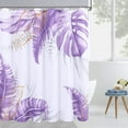 thumbnail image 5 of Purple Tropical Shower Curtain for Bathroom Botanical Shower Curtain Natural Shower Curtain Floral Watercolor Leaves Shower Curtain 72x72, 5 of 5