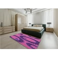 thumbnail image 4 of Ahgly Company Indoor Rectangle Patterned Dark Magenta Purple Area Rugs, 5' x 7', 4 of 6
