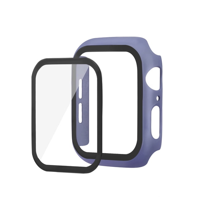 YSTINNG 2 Pack Hard PC Case with Tempered Glass Screen Protector for Apple Watch Series 8/7 Ultra-Thin Scratch Resistant A311-001