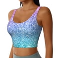 thumbnail image 2 of Pofeuu Multicolor Glitter Print Sports Bra for Women Sexy Vest Yoga Running Gym Fitness Crop Bras Tops-X-Large, 2 of 8