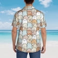 thumbnail image 4 of Balery Lovely Bear Camisas hawaianas de manga corta para hombre, camisas playeras de corte holgado, camisas de vacaciones con botones,XX-Large, 4 of 7