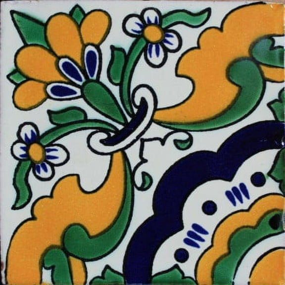 4.2x4.2 Aven Santa Barbara Mexican Tile, Set of 9 pcs