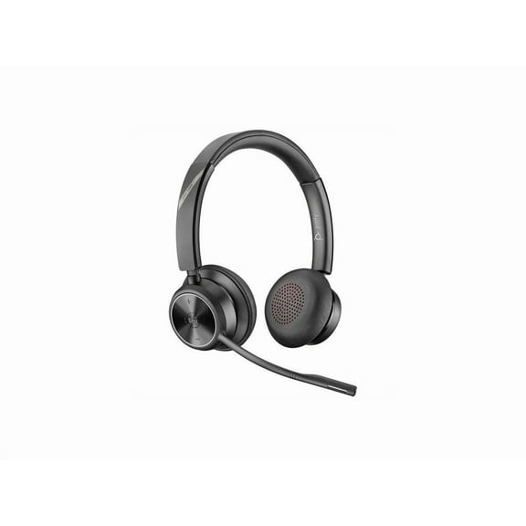 HP POLY HEADSETS Over-Ear Wireless Office Headset with Noise Cancelling Microphone, Black