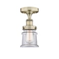 thumbnail image 3 of Innovations Lighting  Canton - 1 Light 5" Semi-Flush Mount Antique Brass/Clear, 3 of 5