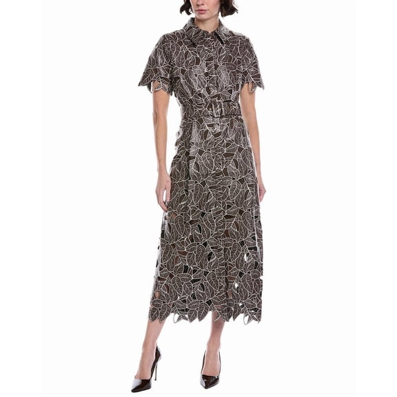 Toccin womens Luisa Shirtdress, 12, Brown