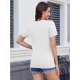 thumbnail image 2 of Basic T Shirts for Women Short Sleeve Casual Summer Tops Trendy Solid Loose Fit Tshirt, 2 of 4