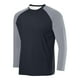 thumbnail image 1 of pstuiky Camisas casuales de manga larga para hombre, Camisa deportiva transpirable de manga larga raglán con cuello redondo para hombre, de color sólido Tops de hombre l, 1 of 2